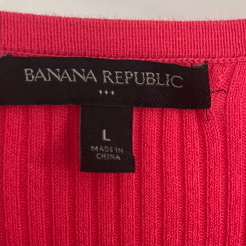 EUC | L | Banana Republic Pink Ribbed Cardigan - Picture 2 of 5